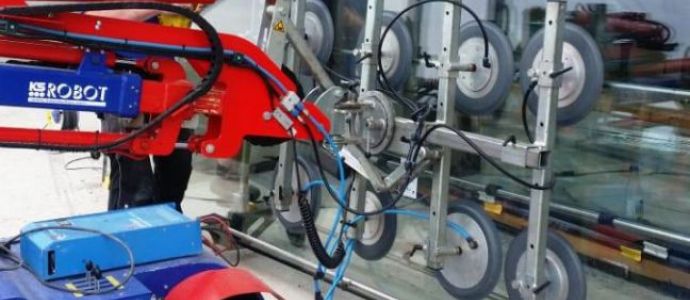 Glasmontagegeraet, Vakuumsauggerät, Glasrobot, Hüffermann, Zubehörvermietung
